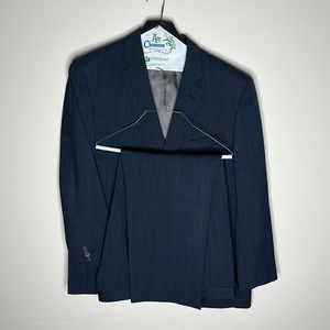 Jack Victor Blue 2 Piece Suit 46R Jacket 40R Pant